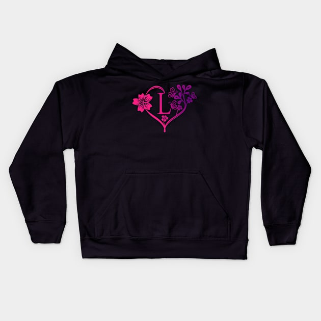 L monogram letter. L initial Kids Hoodie by NeedsFulfilled